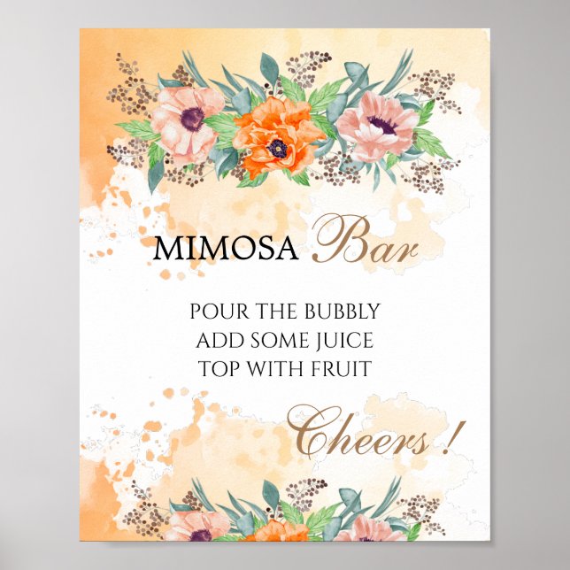 Póster Letrero para despedida de soltera bar de mimosas P (Frente)