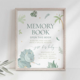 Póster Letrero para el Libro de Recuerdos de Baby Dino