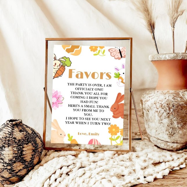 Póster Letrero para fiesta de cumpleaños con conejo de Pa (Subido por el creador)