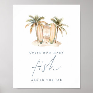 Póster Letrero para Juego de Adivinanza de Peces para Bab
