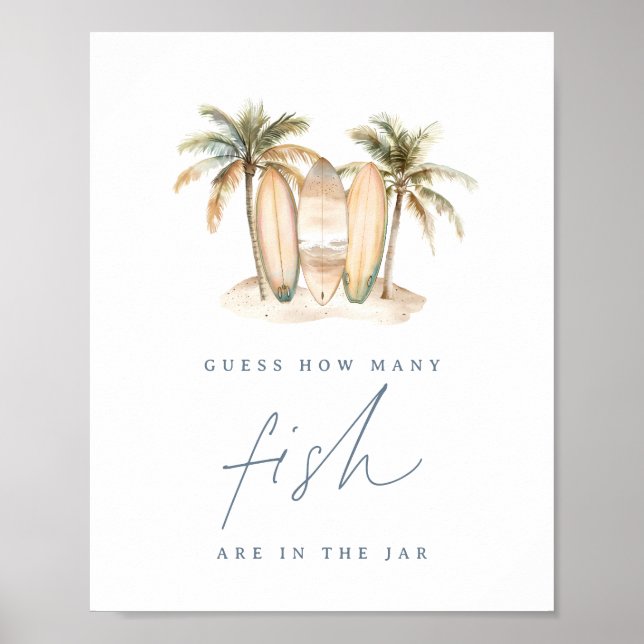 Póster Letrero para Juego de Adivinanza de Peces para Bab (Frente)