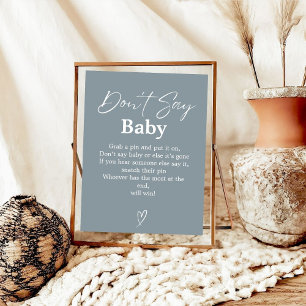 Póster Letrero para juego de baby shower 'Dusty Blue Don'