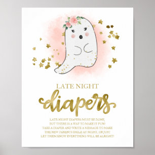 Póster Letrero para Juego de Baby Shower: Pañales Fantasm