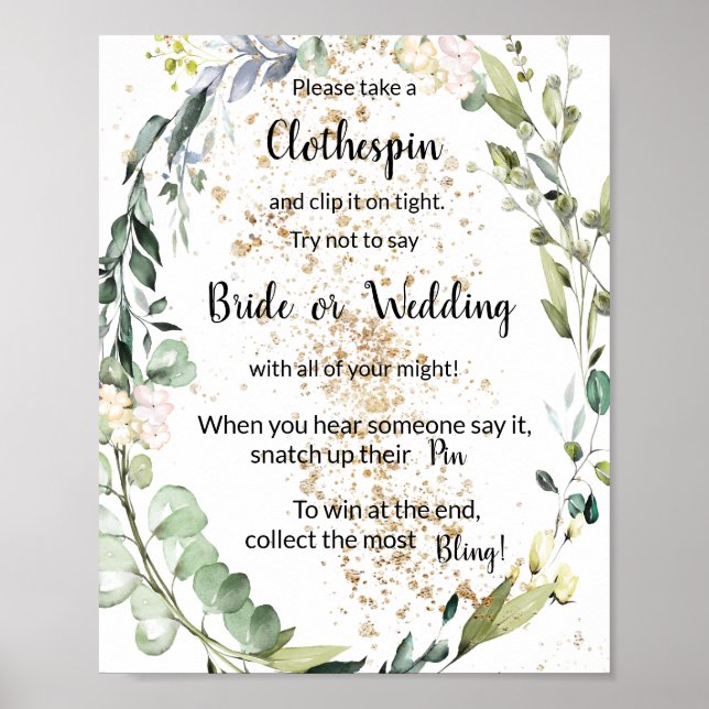 Póster Letrero para Juego de Ducha Herbal con Pinzas de R (Frente)