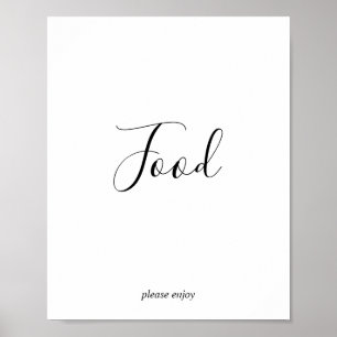 Póster Letrero para mesa de comida de baby shower minimal