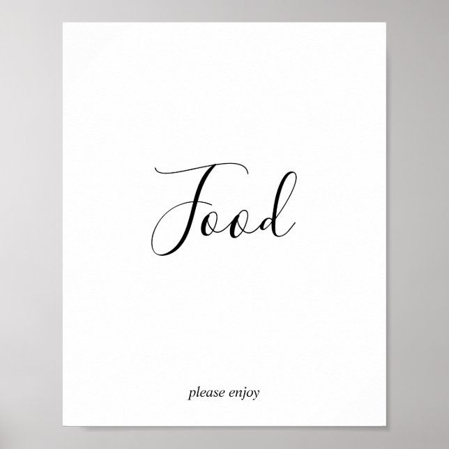 Póster Letrero para mesa de comida de baby shower minimal (Frente)