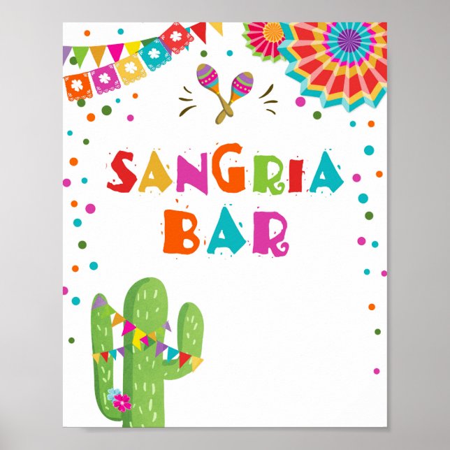 Póster Letrero para mesa de fiesta de bebidas de Sangria  (Frente)