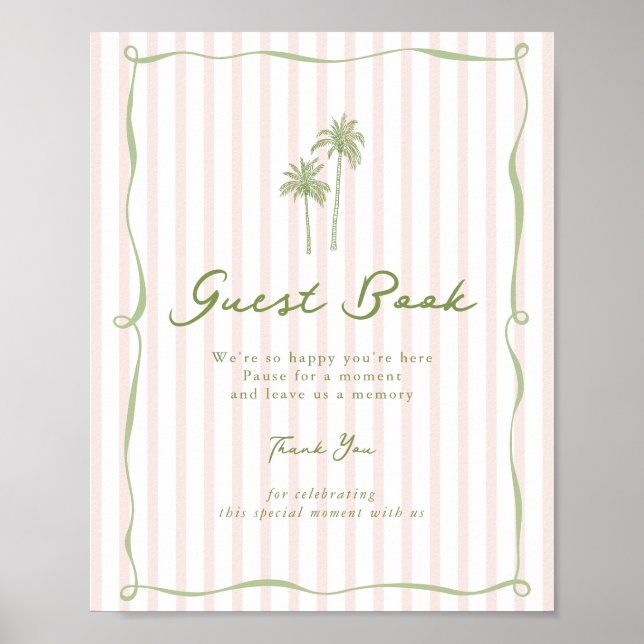 Póster Letrero para mesa de libro de invitados de boda co (Frente)