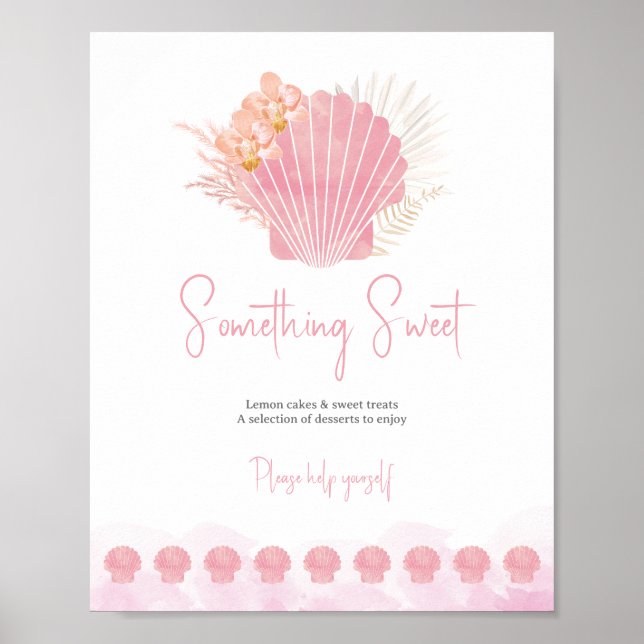 Póster Letrero para mesa de postres para baby shower con  (Frente)