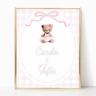 Póster Letrero para mesa de tarjetas y regalos para baby 