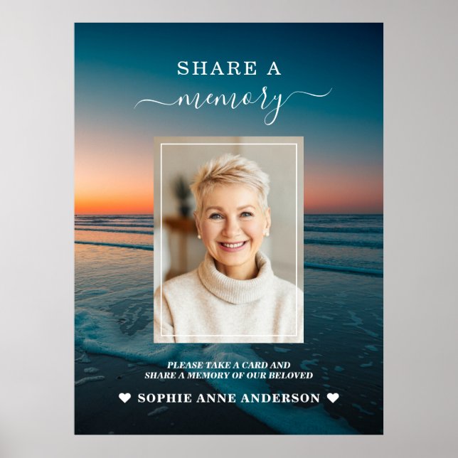 Póster Letrero para pared de compartir recuerdo de funera (Frente)