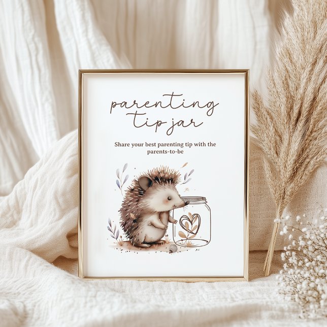 Póster Letrero para regalar propinas para padres erizo pe (Subido por el creador)