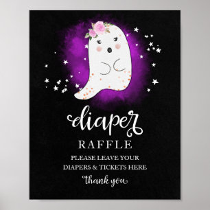 Póster Letrero para Sorteo de Pañales en Fiesta de Bebé c