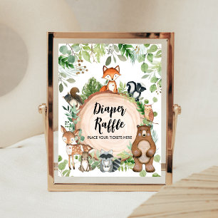 Póster Letrero para Sorteo de Pañales para Baby Shower de