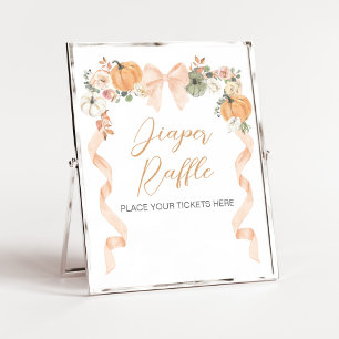 Póster Letrero para Sorteo de Pañales para Baby Shower de