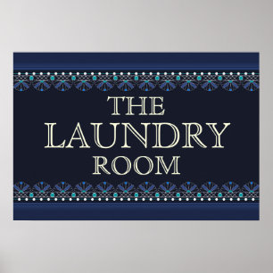Póster Letrero Personalizado Azul para Cuarto de Lavander