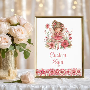 Póster Letrero Personalizado Cumpleaños Floral Rubio Niña