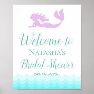 Póster Letrero personalizado de 8x10" de Sirena y olas