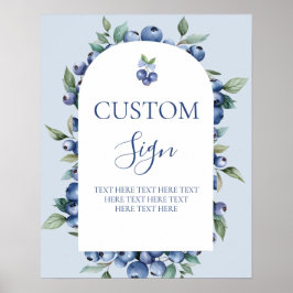 Póster Letrero personalizado de arándano