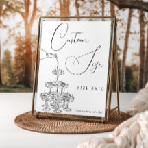 Letrero personalizado de boda Torre de champán