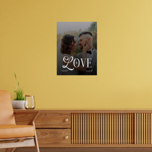 Póster Letrero Personalizado de Bodas con Foto de Pareja