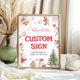 Póster Letrero personalizado de cumpleaños de invierno co