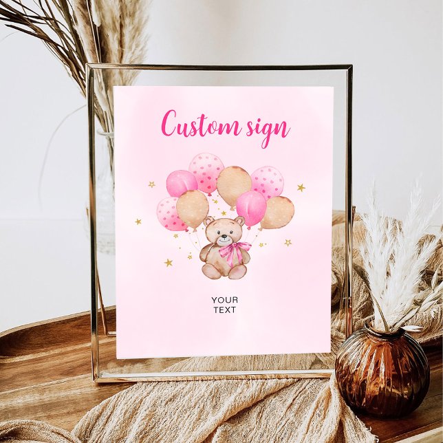 Póster Letrero personalizado de osito de peluche (Subido por el creador)