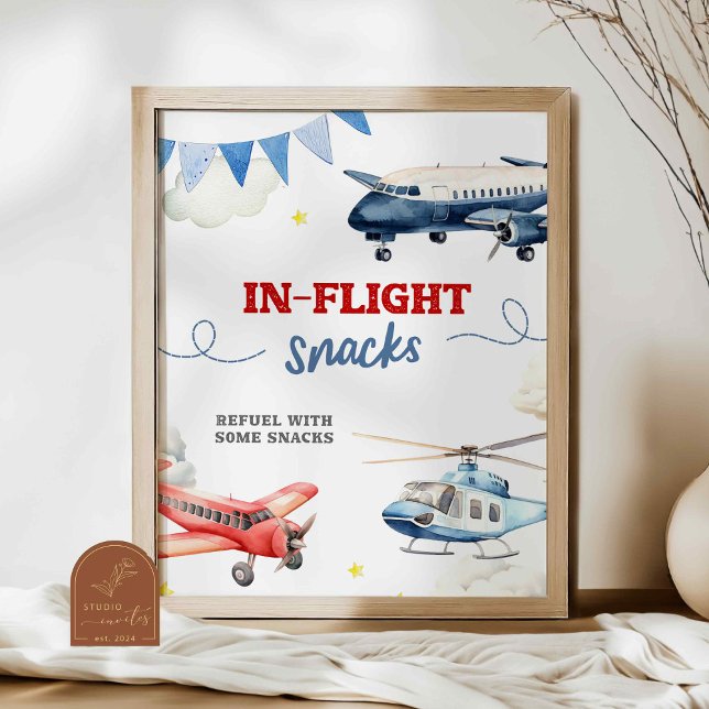 Póster Letrero personalizado de snacks en vuelo con tema  (Subido por el creador)
