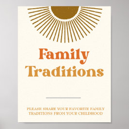 Póster Letrero personalizado de tradiciones familiares de