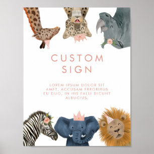 Póster Letrero Personalizado Fiesta de Cumpleaños Safar
