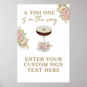 Póster Letrero personalizado para baby shower con Martini