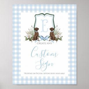 Póster Letrero personalizado para baby shower de niño pre