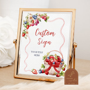 Póster Letrero personalizado para fiesta Coquette Berry i