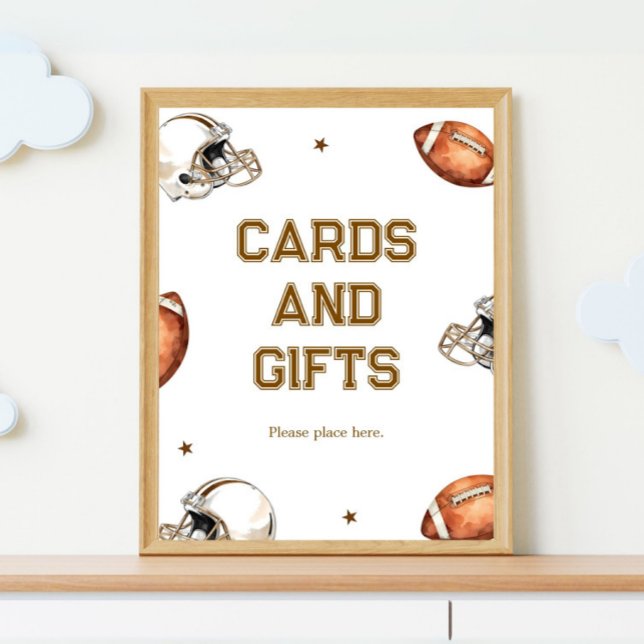 Póster Letrero personalizado para fiesta de cumpleaños de (Football Birthday Party Sign)