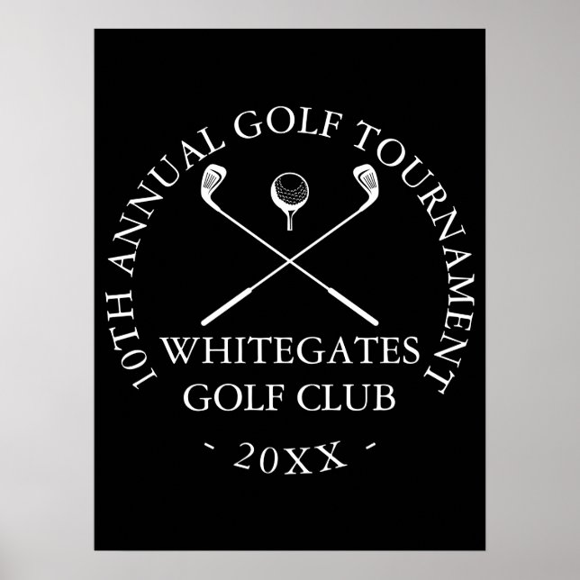 Póster Letrero personalizado para torneo de golf (Frente)