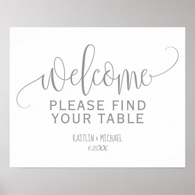 Póster Letrero rústico de boda para encontrar tu mesa (Gr (Frente)