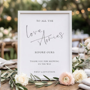 Póster Letreros de Bodas Historias de Amor Antes de la Nu