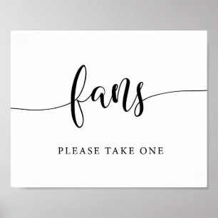 Póster Letreros de Bodas Rústicas Abanicos Por Favor Tome
