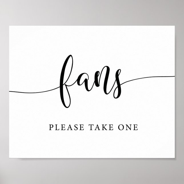 Póster Letreros de Bodas Rústicas Abanicos Por Favor Tome (Frente)