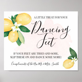 Póster Letreros de pies bailando chanclas boda limones ro