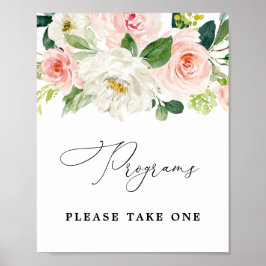 Póster Letreros de programas de rubor por favor tome uno