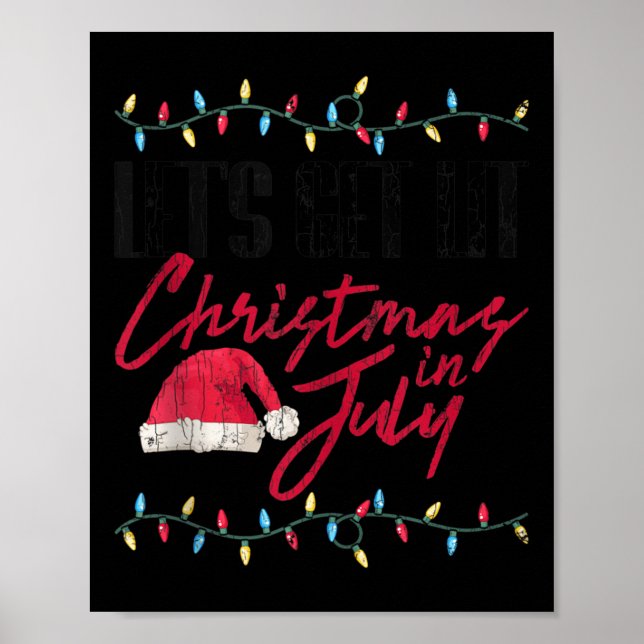 Póster Let's Get Lit Funny Christmas In July Graphic Tank (Frente)