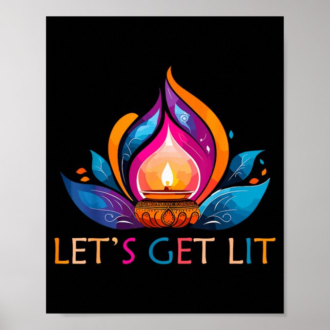 Póster Let's Get Lit Happy Diwali Festival Of Light  (Frente)