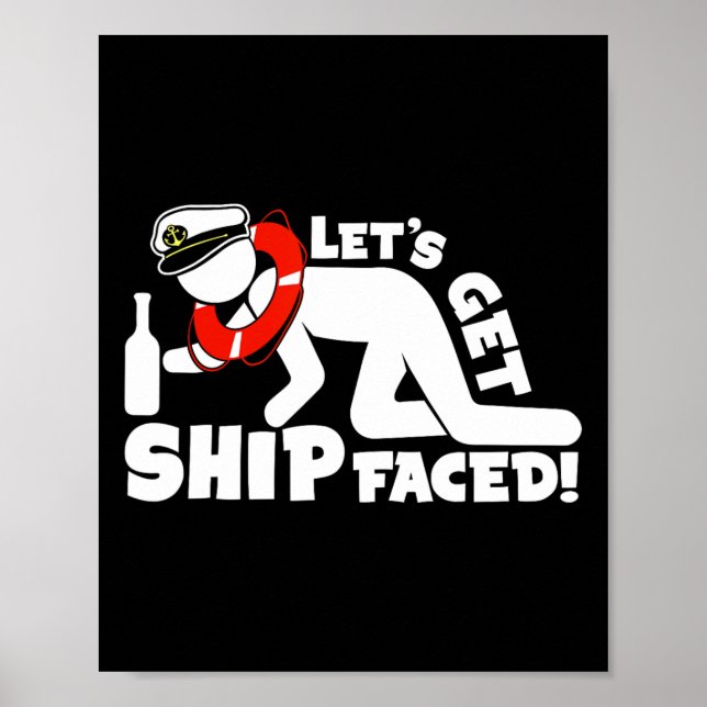 Póster Lets Get Ship Facture - vacaciones de cruceros fam (Frente)