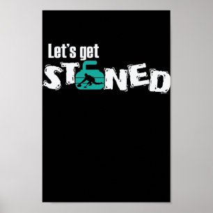 Póster Let's get stoned Curling Wintersport