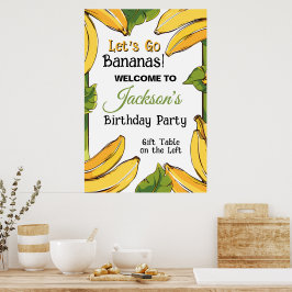 Póster Let's Go Bananas Any Age Birthday Party