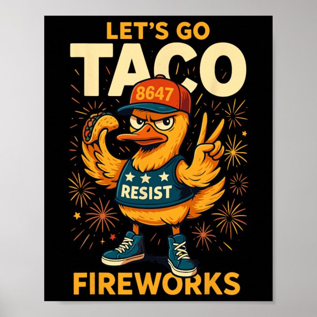 Póster Let's Go Taco Meme  (Frente)