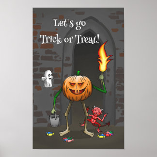 Póster Let's go Trick or Treat with the Pumpkin
