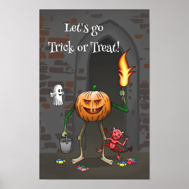 Póster Let's go Trick or Treat with the Pumpkin  (Frente)