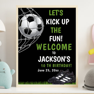 Póster Let's Kick up the fun!, Funny Soccer Birthday